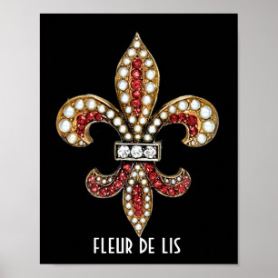Symbole de Flor Fleur De Lis Poster Brown Nouvelle
