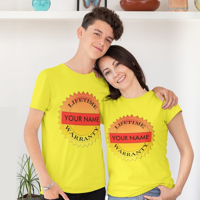 Symbole de garantie à vie Votre nom T-shirt Unisex (Lifetime Warranty Symbol Your Name Unisex T-shirt)