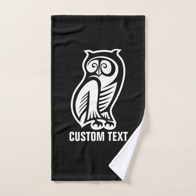 Symbole de hibou blanc (Serviette à main)