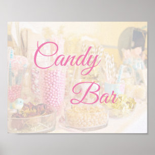 Symbole de la barre de bonbons Poster rose