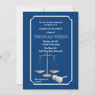 Symbole de la justice Graduation Invitation
