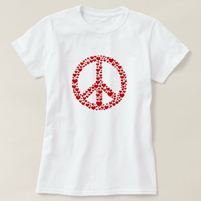 SYMBOLE DE LA PAIX DES COEURS ROUGES T-shirt (Design devant)