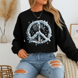 SYMBOLE DE LA PAIX D'Hiver Sweatshirt Flocon de ne