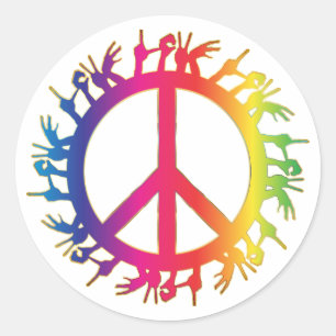 Symbole de la paix hippie Soixante Stickers