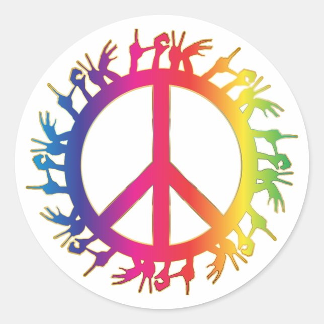 Symbole de la paix hippie Soixante Stickers (Devant)