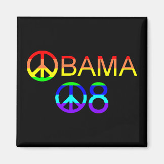 SYMBOLE DE LA PAIX Obama 08 Magnets arc-en-ciel