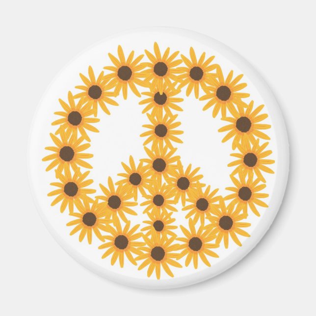 SYMBOLE DE LA PAIX Tournesol Magnets (Devant)