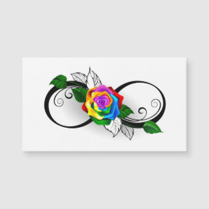 Symbole de l'infini avec rose arc-en-ciel