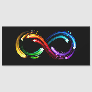 Symbole de l'infini de comètes arc-en-ciel