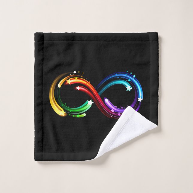 Symbole de l'infini des comètes arc-en-ciel (Gant de toilette)