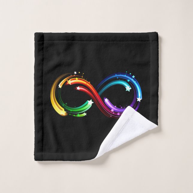 Symbole de l'infini des comètes arc-en-ciel (Gant de toilette)