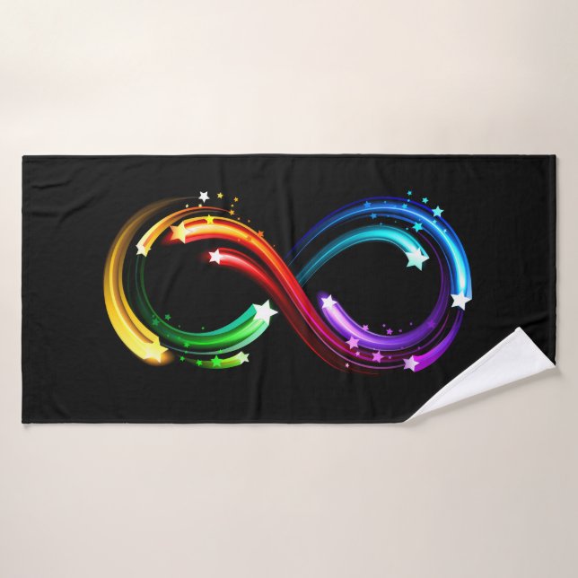 Symbole de l'infini des comètes arc-en-ciel (Serviette de bain)