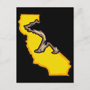 Symbole de l'ours de Californie noir carte postale