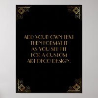 Symbole de Mariage personnalisé Art déco or noir