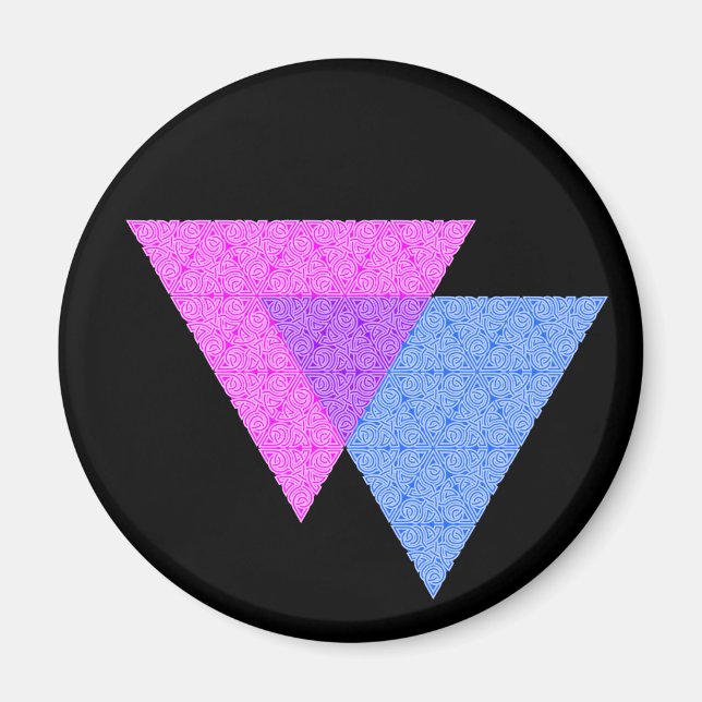 Symbole de noeud Bi Rond Magnet noir (Devant)