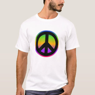 Symbole de paix arc-en-ciel lumineux T-shirt