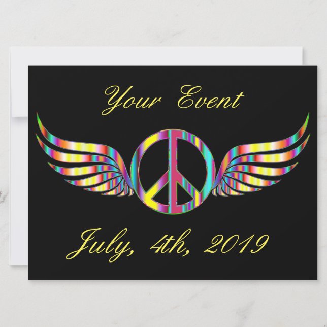 Symbole de paix hippie ailé Thunder_Cove (Devant)