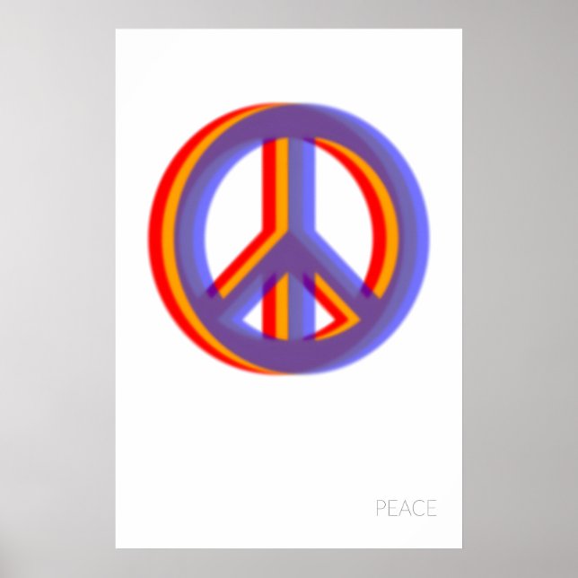 Symbole de Paix Impression d'Art Fin Couleurs RVB, (Devant)