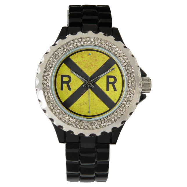 SYMBOLE DE PASSAGE DU CHEMIN DE FER JAUNE MONTRE P (devant)