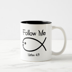 Symbole de poisson chrétien - Suivez-moi Mug de ca