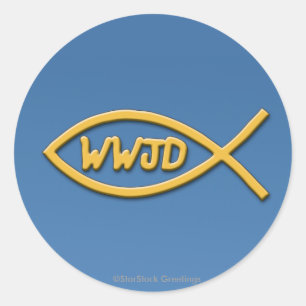 Symbole de poisson WWJD Sticker