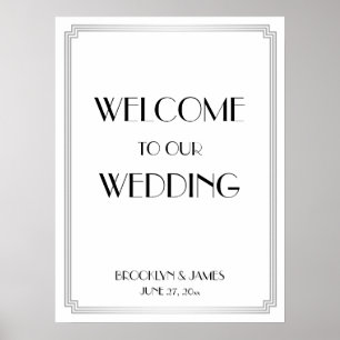 Symbole de réception Art Déco Gatsby Silver Weddin