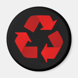 Symbole de recyclage rouge Magnet