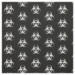 Symbole de risque biologique noir et blanc Tissu