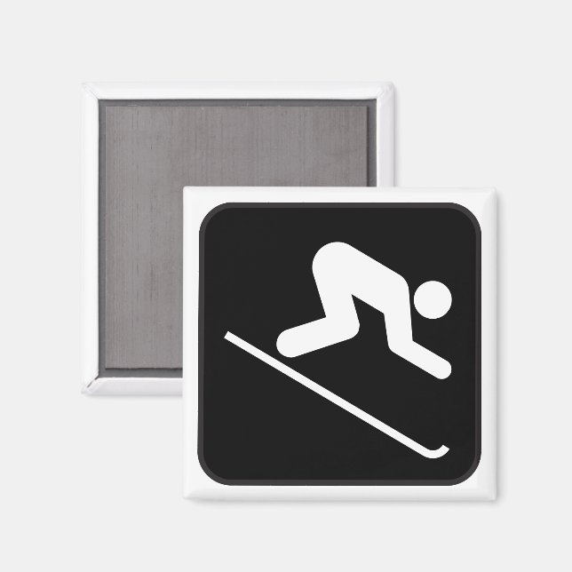Symbole de ski alpin aimant (Recto/Verso)