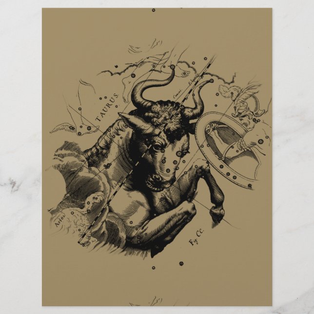 Symbole de Taurus Constellation Hevelius circa 169 (Devant)