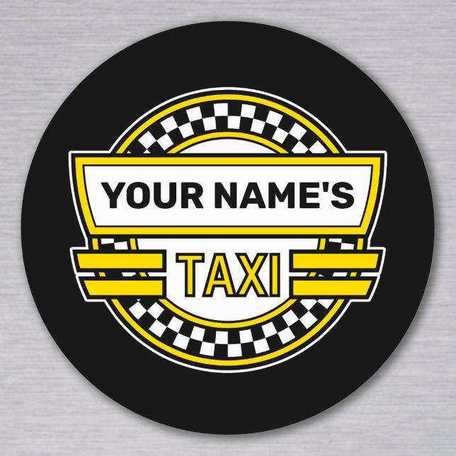 Symbole de taxi personnalisé Sticker rond classiqu (Créateur téléchargé)