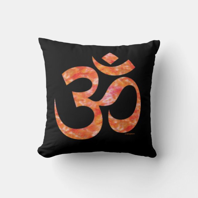 Symbole de teinture orange Om Coussin spirituel no (Recto)