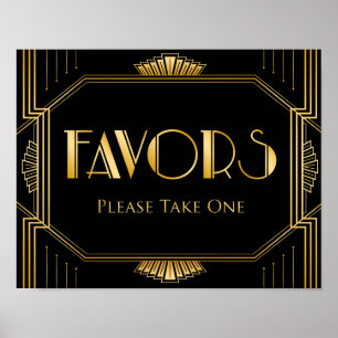 Symbole des faveurs de mariage   Gatsby Art Déco