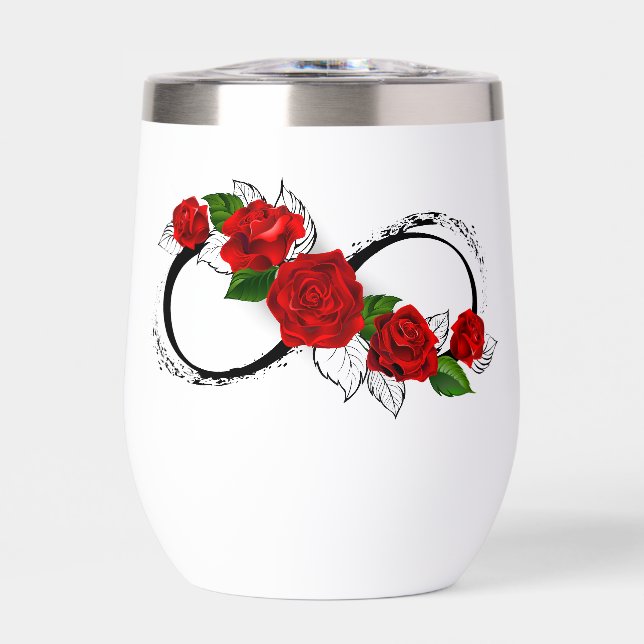 Symbole d'infini avec les roses rouges (Avant)