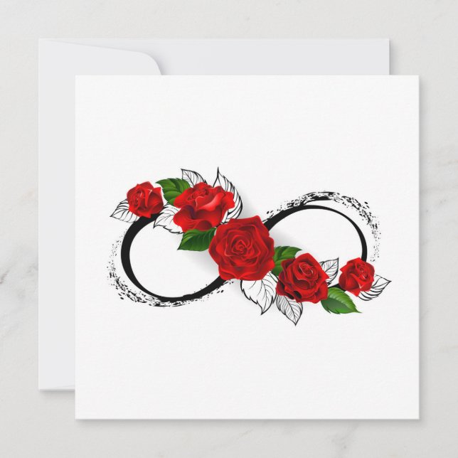 Symbole d'infini avec les roses rouges (Devant)