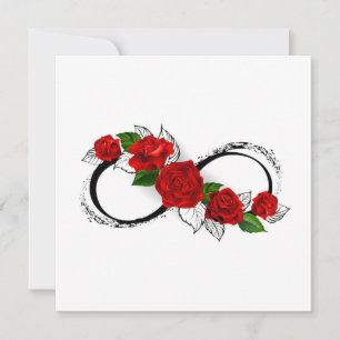 Symbole d'infini avec les roses rouges