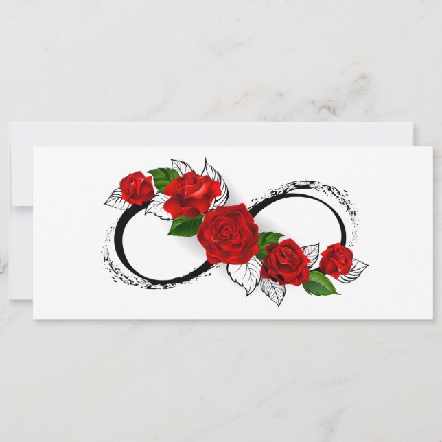 Symbole d'infini avec les roses rouges (Devant)