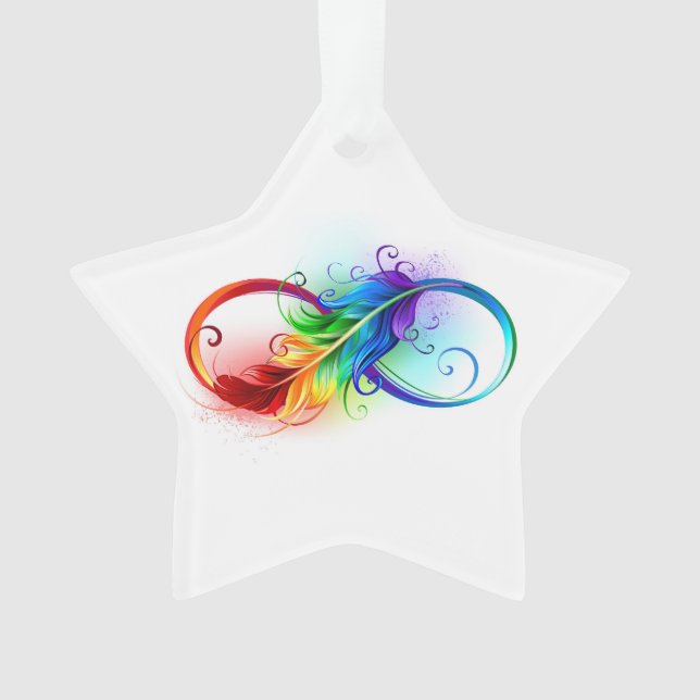 Symbole d'infini avec plume arc-en-ciel (devant)