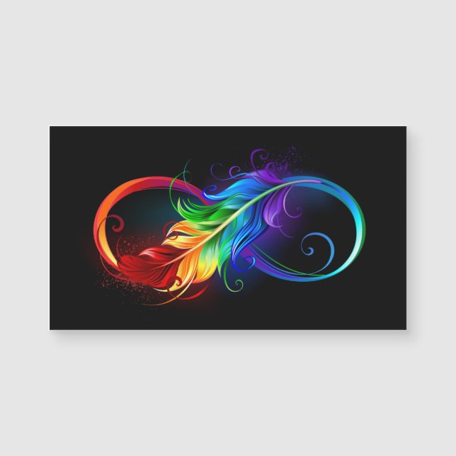 Symbole d'infini avec plume arc-en-ciel (Devant)