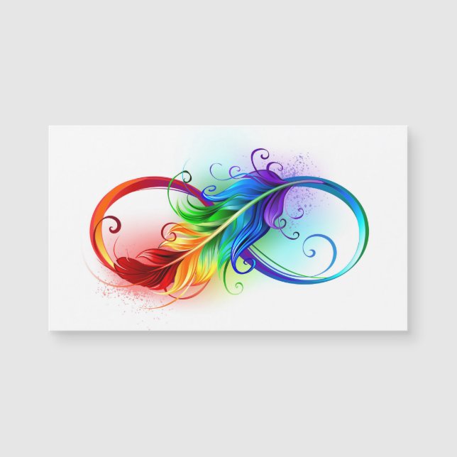 Symbole d'infini avec plume arc-en-ciel (Devant)