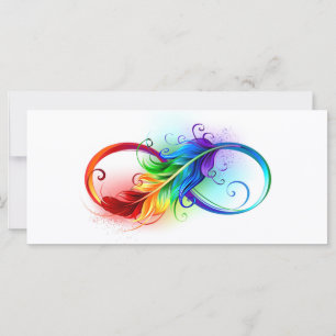 Symbole d'infini avec plume arc-en-ciel