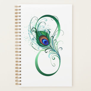 Symbole d'infini avec plume de paon