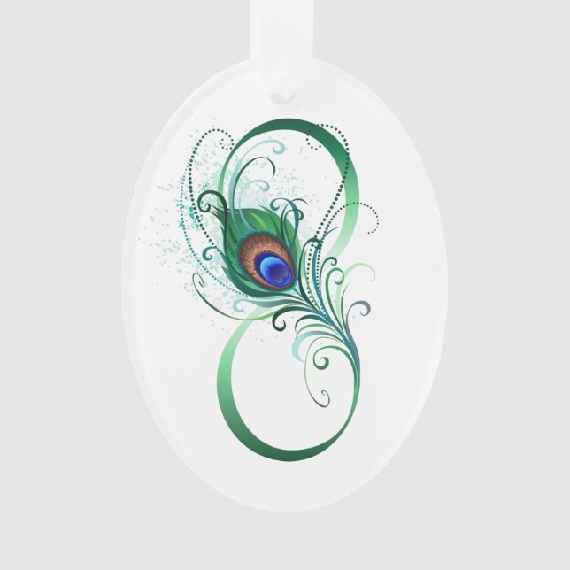 Symbole d'infini avec plume de paon (devant)