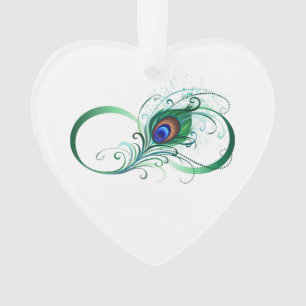 Symbole d'infini avec plume de paon
