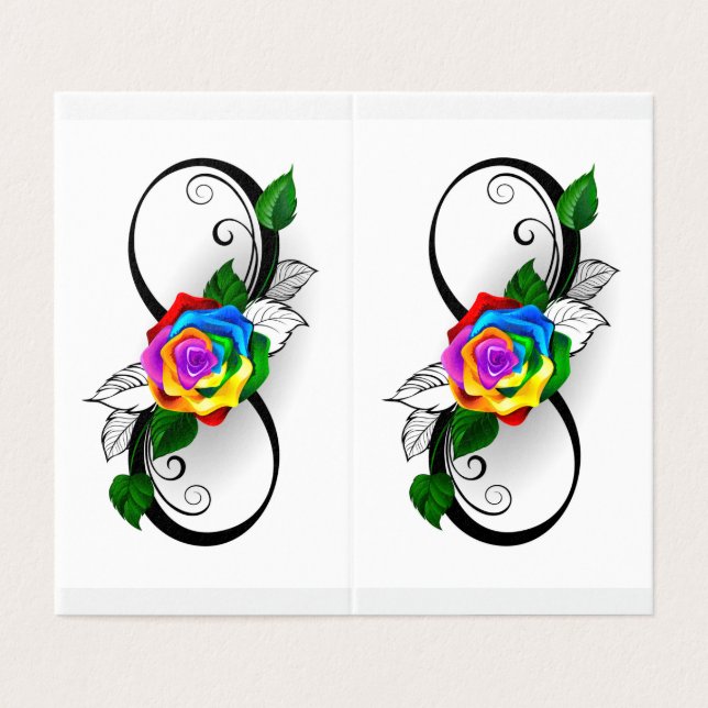 Symbole d'infini avec rose arc-en-ciel (Outside Unfolded)