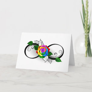 Symbole d'infini avec Rose arc-en-ciel