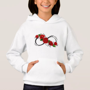 Symbole d'infini avec roses rouges
