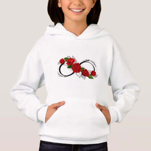Symbole d'infini avec roses rouges (Devant)