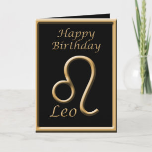 Symbole d'or Leo Carte de voeux d'anniversaire noi