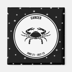 Symbole du cancer Zodiac, aimant noir et blanc